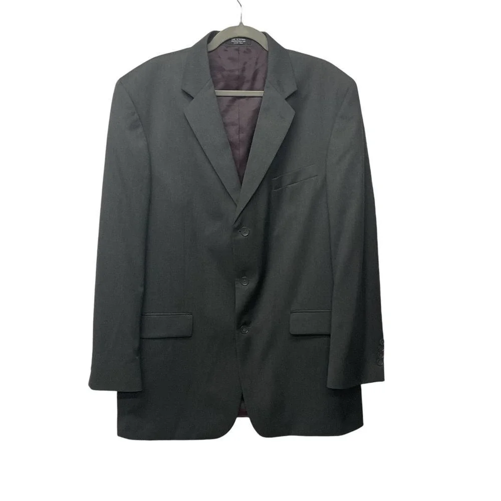 Alfani Men's Macy's Exclusive Wool Sport Coat‎ Blazer Jacket Gray Size 44L Work
